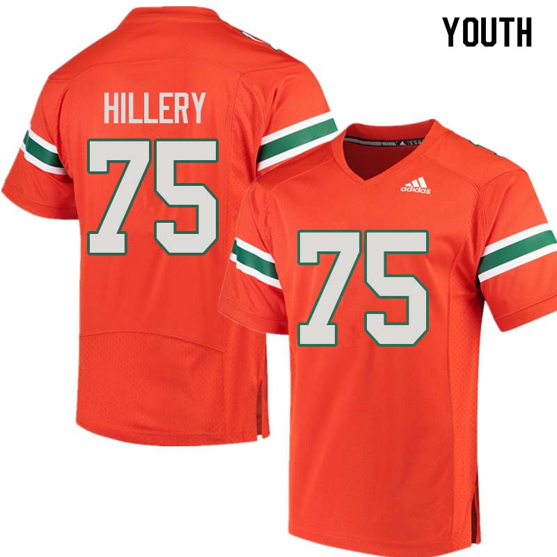 Youth Miami Hurricanes #75 Zalontae Hillery College Football Jerseys Sale-Orange